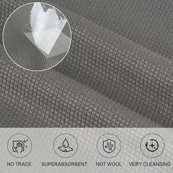 SINLAND Microfiber Glass Cleaning Cloths for Window, Car Windows, Mirrors, Eye Glass, Lens and Stainless Steel, Lint Free, Streak Free, 6-Pack, 16x16 Inch, Grey
