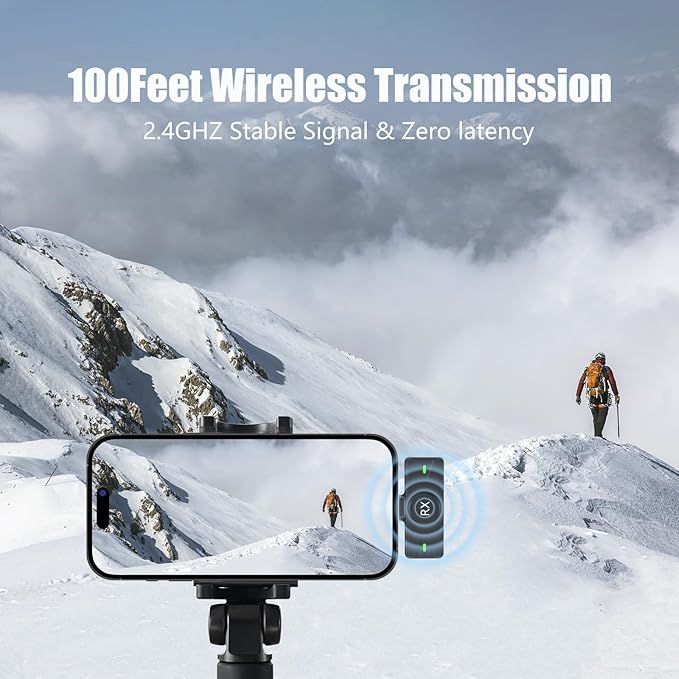 LIANGSTAR Wireless Lavalier Microphone for iPhone/Android, Mini Microphone with Charging Case Noise Canceling, 40H Battery Life, Lapel Mic with Mute Button for Video Recording, Interview, Vlog, TikTok