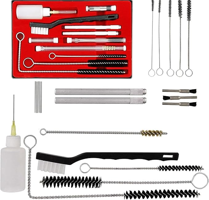 YUZES Professional 23 Pcs Set Cleaning Kit for Cleaning Spray Guns, Suction, Gravity, Pressure Feed,HVLP, and Airbrushes