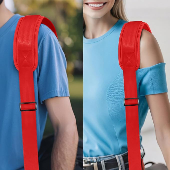 ZINZ 75" Shoulder Strap with Fixed Pad and Dual Balanced Buckles，Red