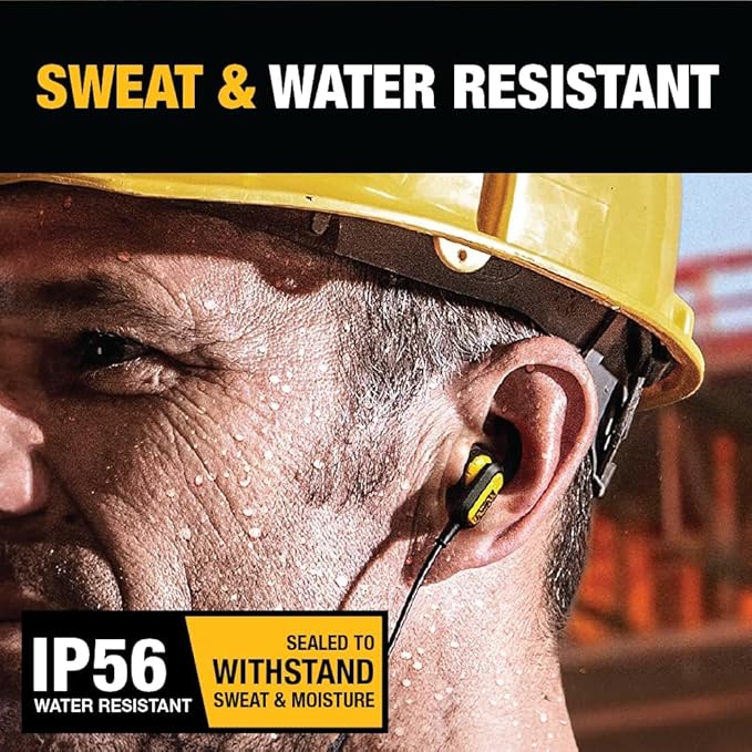 DEWALT Heavy Duty Jobsite USB C Headphones for iPad/iPhone 17/16/15 Pro Max, Corded Type C Earphones USBC Ear Buds Wired w/Microphone Volume Control Module, Compatible w/MacBook Samsung S23 Ultra