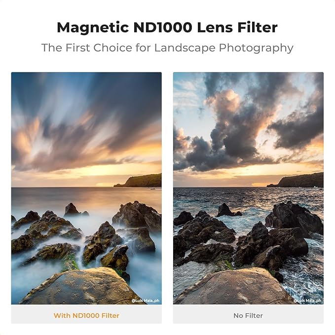 K&F CONCEPT 52mm Magnetic ND1000 Lens Filter (10-Stop Fixed Neutral Density) Magnetic Basic Ring + Filter Cap with 28 Multi-Layer Coatings for Camera Lens (Nano-X Series)