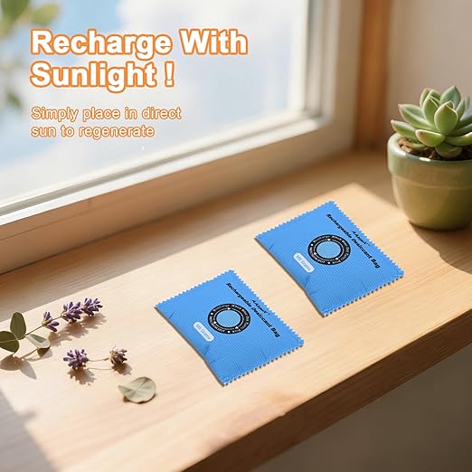 Car Dehumidifier, Indicating Silica Gel Desiccant Packets, 100g×10PCS Rechargeable Desiccant Packs for Cars Closets Drawers Luggage and Small Spaces