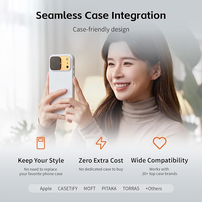 SmallRig Square ND & Black Mist Filter Kit for iPhone 17 Pro, Magnetic Lens Filters with Base Mount, Black Mist Diffusion 1/4 Filter/ND2/ND4/ ND8/ND16/ND32, 6 Pack, Orange- 6072
