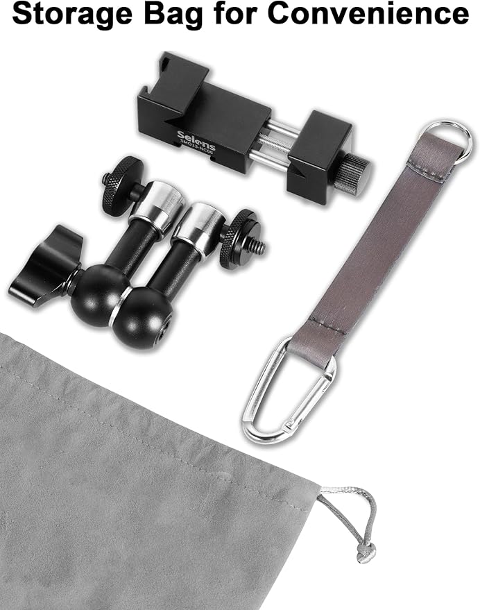 Selens Fence Mount Live Streaming Kit for Mevo Start,Gopro,Chain Link Fence Mount with Storage Bag for Gamechanger at Baseball,Softball Field
