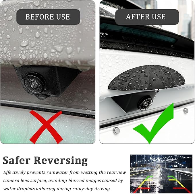Car Backup Camera Rain Cover,Soft Silicone Car Backup Camera Rain Shield for Rains Protection & Clear Reversing Image,Self-Adhesive Back up Cameras for Cars Rains Cover