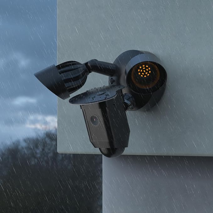 Holicfun Protective Sun Rain Shade Cover for R-ing Floodlight Cam Wired Plus, Black