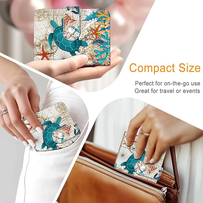 Lebrocoli Sea Turtle Small Photos Album for 2x3 Inch Films, 56 Pockets Mini Cute Albums Book for Polaroid Fujifilm Instax Mini Instant Camera Printer, Kpop Photocard Pictures Binders Holders Storage