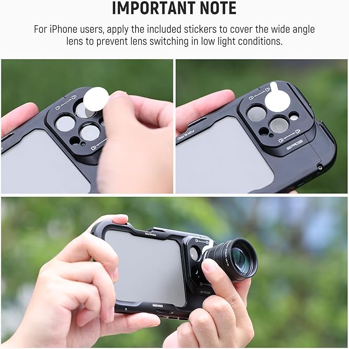 NEEWER 2X Converter with 200mm & 300mm Macro Lenses for Phone Camera Telephoto Lens Only, 7 Elements in 5 Groups, 17mm Thread Compatible with iPhone Android Samsung Xiaomi Phone Cage/Case, LS-79