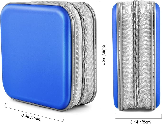 Bivisen CD Case, DVD Case Wallet Holder Binder 48 Capacity CD/DVD Cases Storage Holder Binder Organizer Wallet Book for Car Home Travel (Blue)