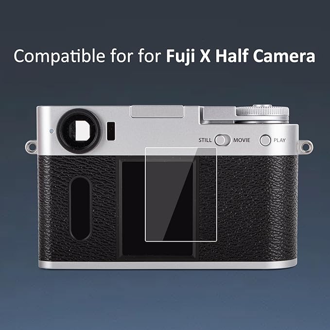 kinokoo (3 Packs) Fuji X Half/X-Half Screen Protector, 0.25mm 9H Hardness Tempered Glass Film for Fujifilm X Half/X-Half Compact Camera LCD Screen Acessories - Anti-Scratch & Easy Installation