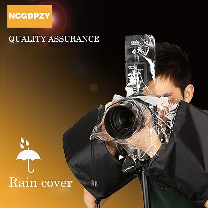 Professional DSLR Rain Cover - Waterproof Camera Cover for Canon Nikon Sony Fuji Cameras & More, Photography Essentials with Lens Protector(-20℃/-4℉ Non-Freezing)