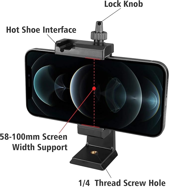Vlogging Holder, Cell Phone Camera Handle Grip Stabilizer, Ergonomic Phone Video Stabilizer, Handheld Selfie Stick Smartphone Holder with Cold Shoe Mount for Mic/Flash Light, Wrist Strap