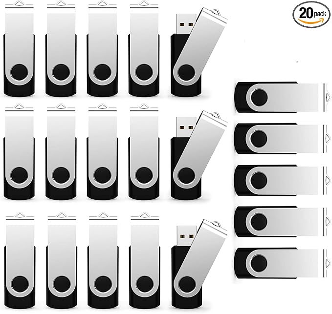 USB Flash Drive 256MB 20 Pack, Bulk USB 2.0 Thumb Drives Swivel Memory Stick Jump Drive Pen Drive,256MB 20 Pieces