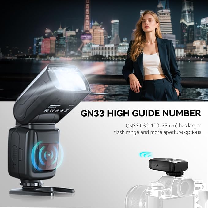 PHOTOOLEX FK300G Camera Flash Speedlite with Flash Trigger for Canon Nikon Sony Panasonic Olympus Fujifilm Pentax Sigma Minolta Leica and Other SLR Digital Cameras and Digital Cameras