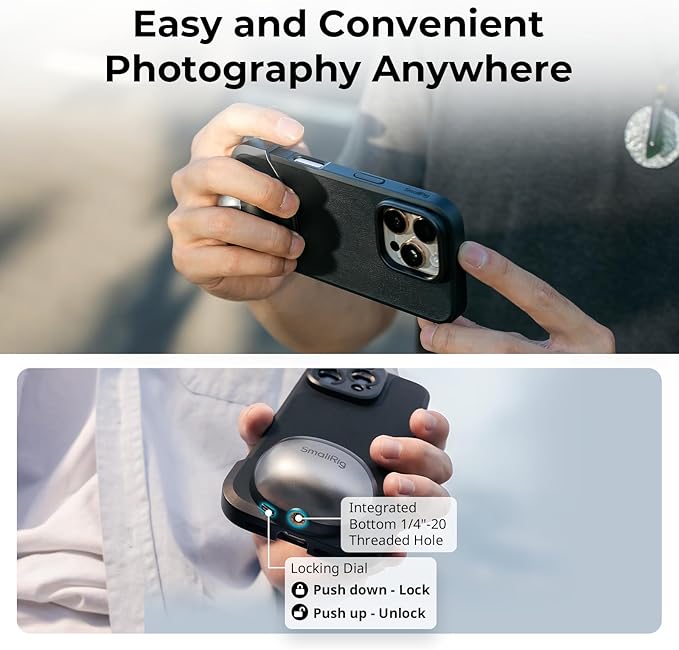 SMALLRIG FilMov Phone Case Kit for iPhone 16 Pro Max, Lightweight Phone Photography Case with T-Mount Lens Backplate, Support for MagSafe, Compatible with Phone Lenses and Filters 4987 Black