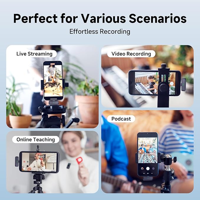 3 in 1 Wireless lavalier Microphone for Camera iPhone Android Phone Mini Microphones,130ft 16h Battery, Noise Canceling Lapel Mic System for Speaker Recording Video Facebook tiktok
