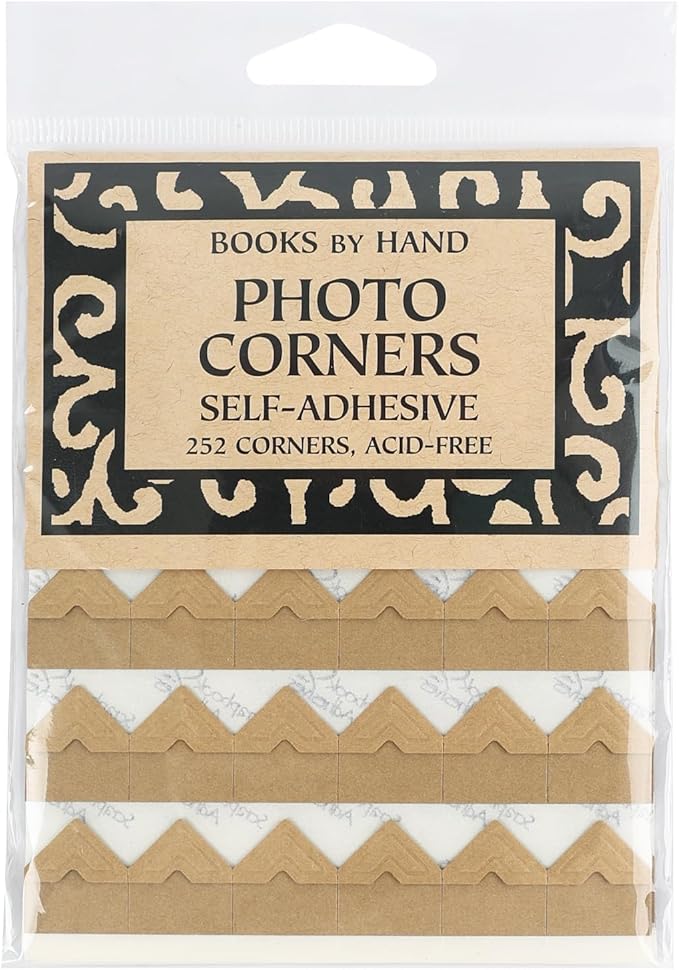 Lineco Kraft Acid-Free 0.5" Archival Photo Corners, Self-Adhesive, Pressure Sensitive, Non-Yellowing, Mount Pictures Without it Touching Tape, Scrapbooking, DIY, Displaying Pictures. (Pack of 252)