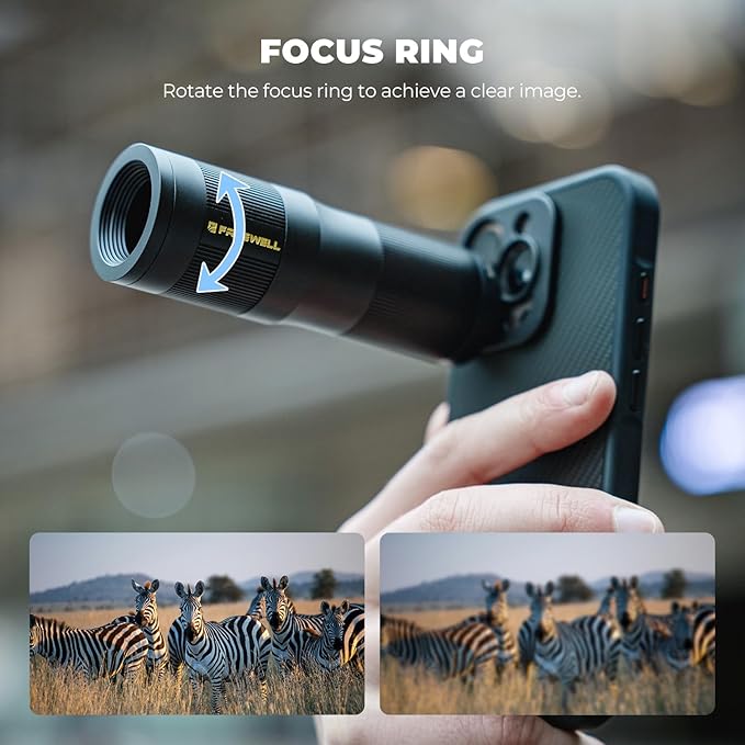 Freewell 6X Telephoto Lens for Smartphones – 17mm Thread Professional Zoom Lens for iPhone & Samsung