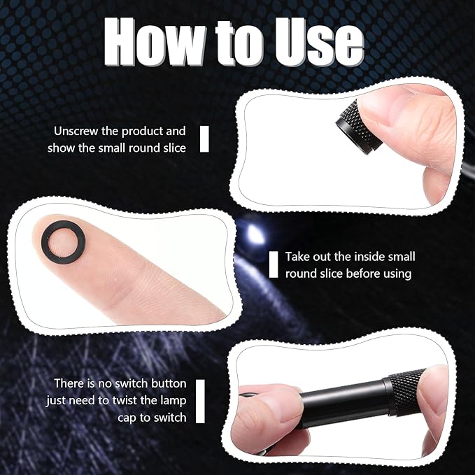 CHENGU 25 Pack Mini Keychain Flashlights Bulk with Carabiner Pocket LED Handheld Flashlight for Summer Outdoor(Black)