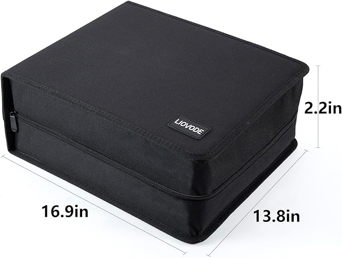 DVD Case 128 DVDs and 64 Booklets Capacity, CD/Blu-ray Storage Binder Case with Booklet Inserts Media Organizer Holder Black Blu ray Wallet for Car (128 Capacity)