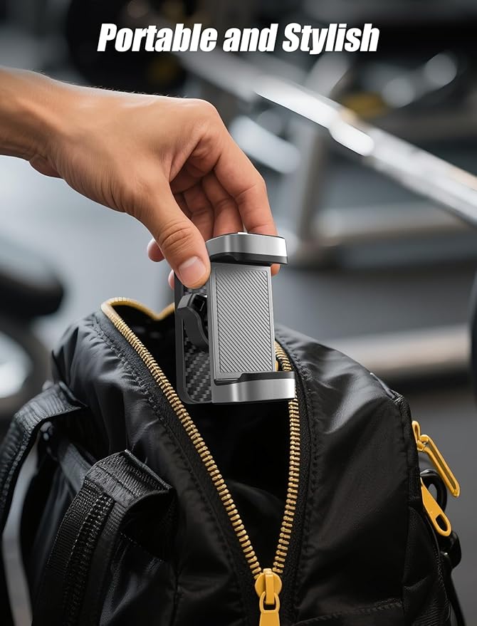 MOKPR Gym Magnetic Phone Holder【Strong Magnets】- 360 Adjustable Magnetic Phone Holders,Phone Holder Gym Accessories for Men Women Compatible with All Phones