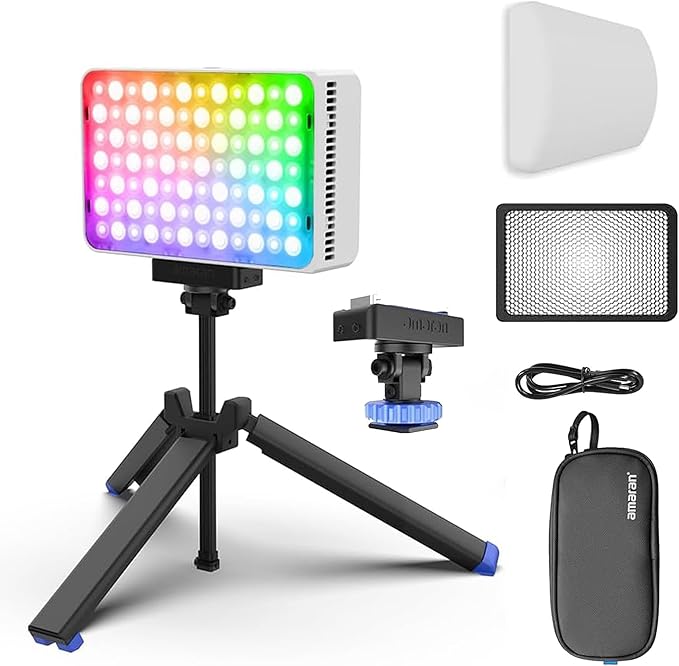 Amaran Ace 25c Kit RGB Video Light,25W On Camera Pocket Video Light CCT 2300k-10000k, 5,908 lux @ 0.5m Illumination,with Rechargeable Battery and PD Charging (White)