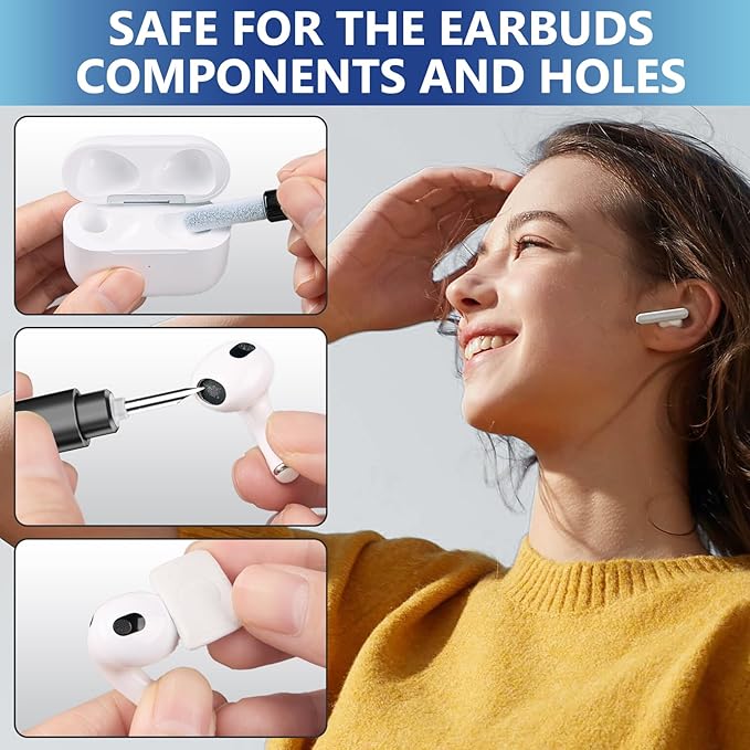 for iPhone Cleaning Kit, Cleaner Kit for AirPod, iPhone Cleaner Charging Port Cleaning, Portable Cell Phone Repair Restore Tool for iPad Lightning Charger Cables Connectors Electronic Devices