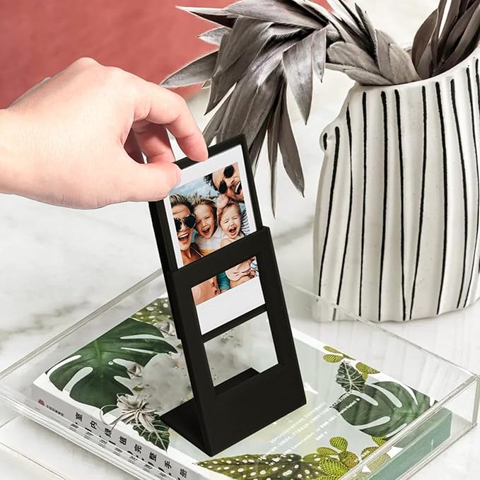 CAIYOULE Mini Picture Frame, 2.15x3.4 for Fujifilm Instax Mini 3-inch Films, PC Polaroid Frame Storage 10 Photos Desk Display - 4 Pack