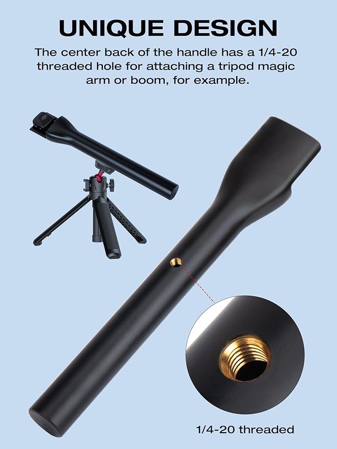SUNMON Wireless Mic Magnetic Holder for DJI Mic Mini, Portable Handheld Microphone Interview Stand with Pop Filter, Compatible with DJI Mic1/2, Rode Wireless Micro/GO 2/ME/Pro