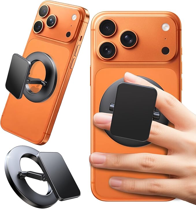 Dual-Side for Magsafe Phone Grip with Magnetic Phone Stand, Magnet Ring Holder for iPhone 17/16/15/14/13/12 Pro Max Air Series Magsafe Case, Strong Magnetic Car Mount, Gym Phone Holder