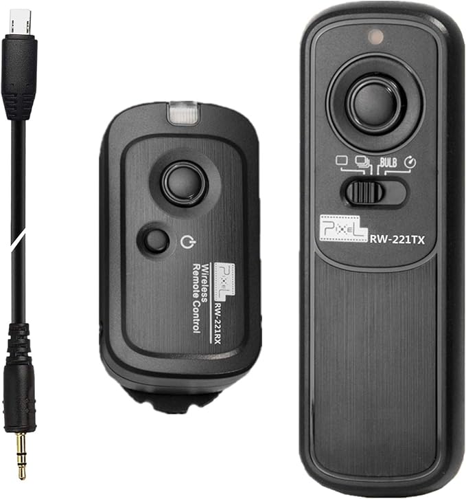 Pixel 2.4GHz Digital Wireless Remote Control S2 Remote Shutter Release for Sony ZV-1 A58 A68 A1 A9 A7 A7II A7R A7RII A7S A5000 A5100 A6000 A6300 A6400 A6500 A6600 RX100II HX300 HX400 HX400V HX50V HX90