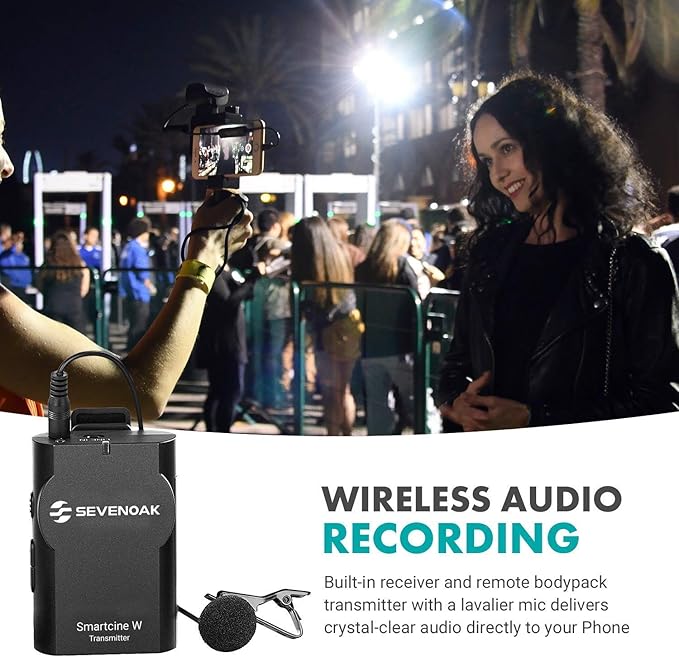 Movo SmartCine W2 - Wireless Smartphone Video Kit with Phone Rig, Dual Wireless Lavalier Microphone System, LED Light, Wide and Fisheye Lenses for iPhone/Android Phones - YouTube, TIK Tok Kit