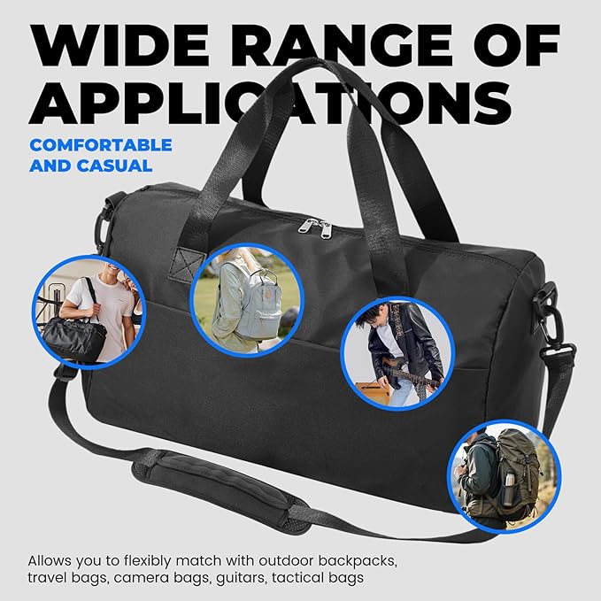 2 Pack Shoulder Strap Pads with Non-Slip Dots, Breathable Ultra Thick Shoulder Pads Cushion for Backpack Straps, Crossbody Bag, Guitar, Belt, Camera, Black
