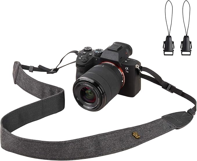 WANBY Camera Strap Black Canvas Neck Shoulder Strap with Quick Release Buckles for DSLR SLR