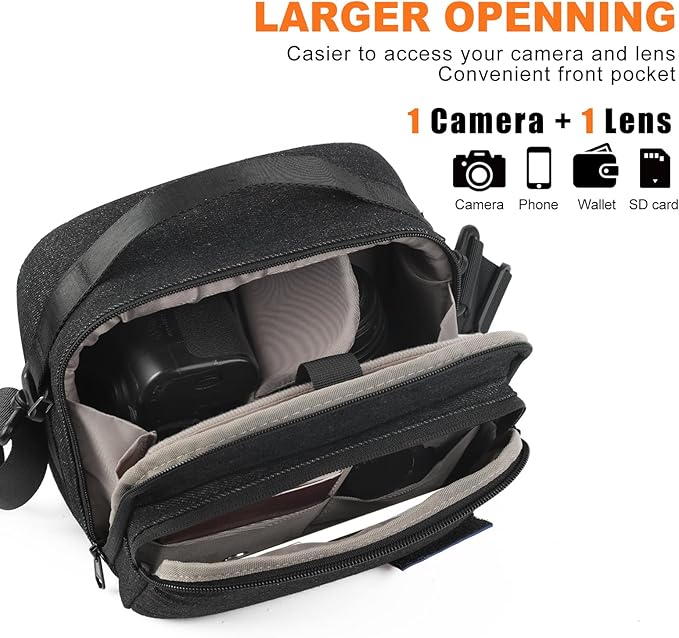 TULLIO Besnfoto Camera Bag Crossbody Camera Shoulder Case Waterproof Canvas Cute Compact Photography Bag for Mirrorless DSLR SLR