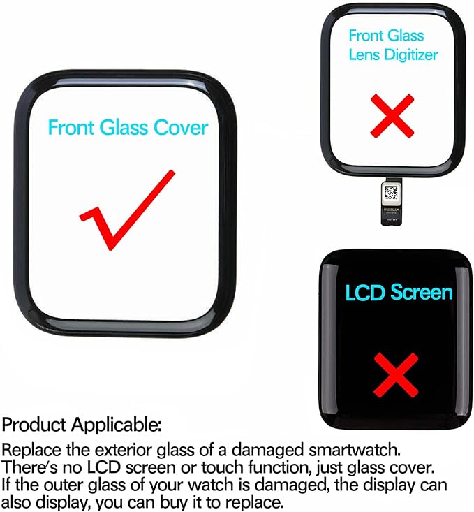 Compatible with Apple Watch Series 2/3 42mm Screen Replacement - Front LED Glass Lens Replacement Repair Kit & Watch Glass Repair (No LCD Screen and Touch Digitizer)(Series 2/3 42mm)