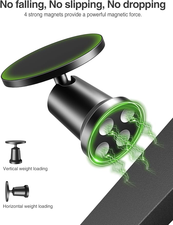 elitehood Dual Magnetic Phone Holder for Gym [20 Strongest Magnets], 360 Rotation Magnetic Gym Phone Mount, for Magsafe Gym Mount Magnet Compatible with iPhone 15 14 13 12 Pro Max Plus Mini