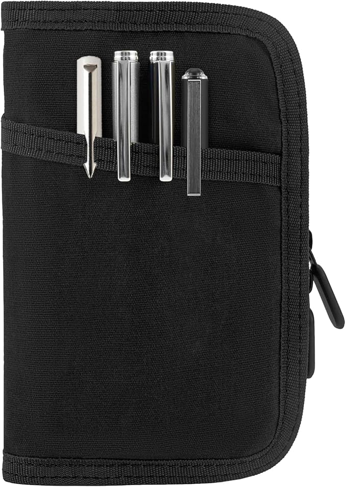 Field Notes Notebooks Cover,Journal Cover for 3.3 x 5.5 Field Notes Moleskine Cahier,Water Resistant Pocket Notebook Cover for Journal Notebook Planner with Zipper Pen Holder,Waxed Canvas