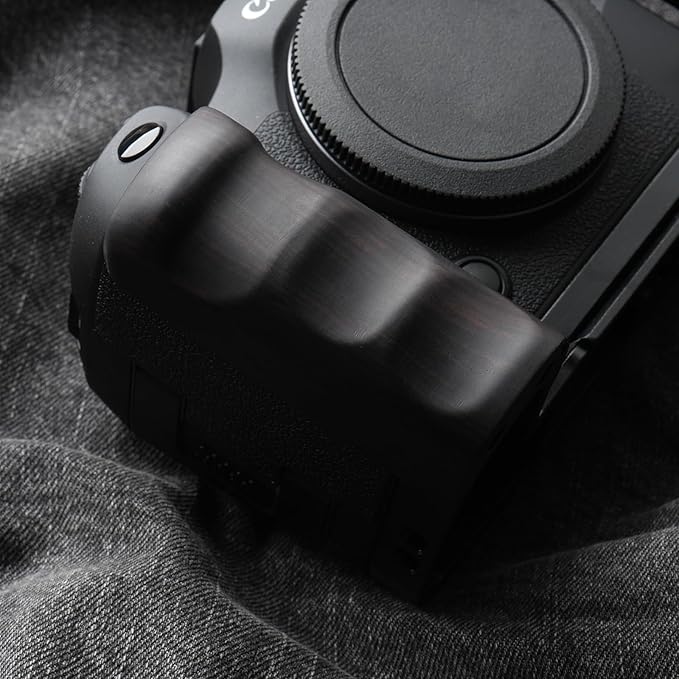 RYDSCAM Camera Handle, Compatible with Canon EOS R6 Mark III, Camera Specific Precious Solid Wood Grip, Original Anti-Slip Finger Grooves, Large-Area Microfiber Flocking (African Blackwood Black)