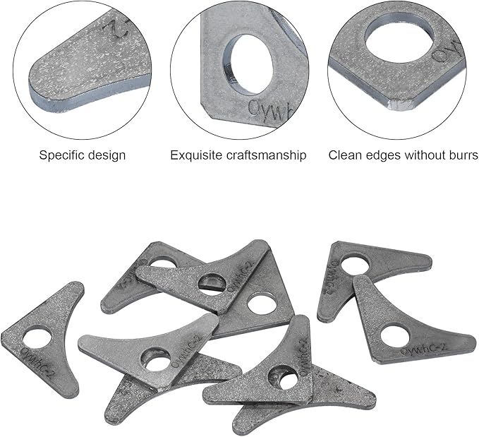 Weld on Tabs, Steel Shock Basic Gussets Weld Tab, Universal Weld on Tabs Axle Mount with a 1/2" Hole.1-7/8"x 1" Height, 1-7/8"x 1" Wide, 1/8" Thick Pack Of 10 Tabs - OywhC-2