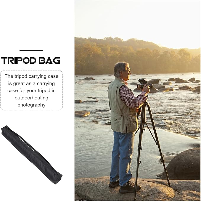Kisangel Tripod Carry Bag and Photography Storage Bag with Shoulder Strap, Oxford Cloth Portable Padded Case for Outdoor Photography Equipment, 100X10X10Cm Compact Carrying Pouch
