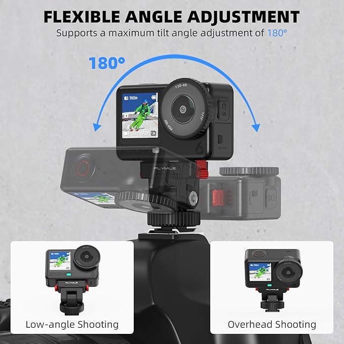 BRDRC Action 6 Cold Shoe Adapter Mount for DJI Osmo Action 6, Magnetic Quick Release Adapter for DJI Osmo Nano, 180° Tilt Adjustable & 1/4" Screw Hole Tripod for DSLR Photography Accessories