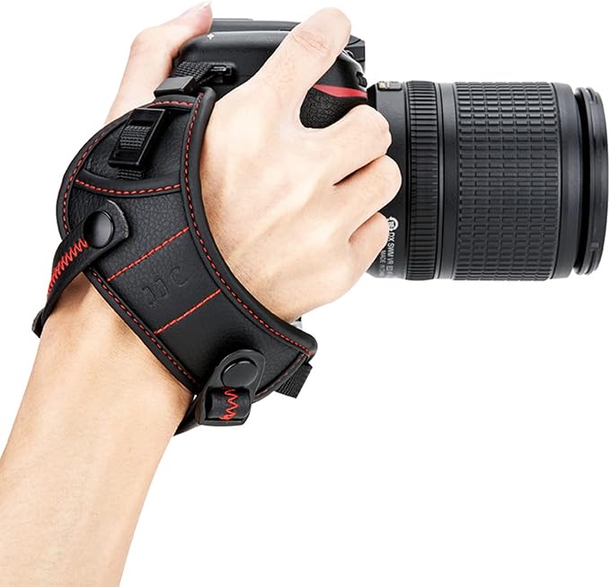 JJC Deluxe Microfiber Camera Hand Strap, Secure Padded Camera Holder Wrist Strap for Canon Nikon Sony Fujifilm Olympus DSLR and Mirrorless, Must Have Photography Accessories for Photographers