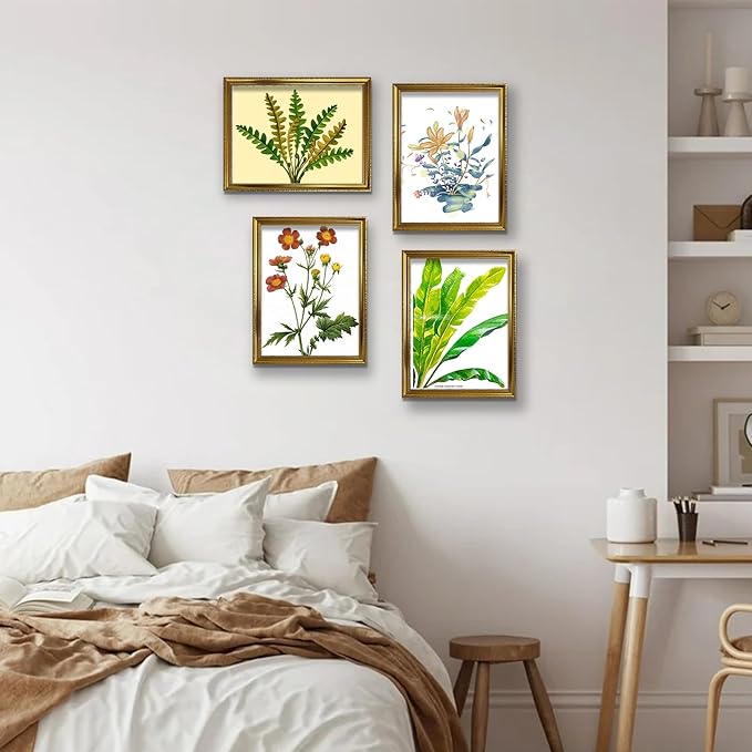 BESCRCL 11x14 Picture Frame Gold, Frames 11 x 14 with Shatterproof Crystal Acrylic for Wall Gallery, 4 Pack