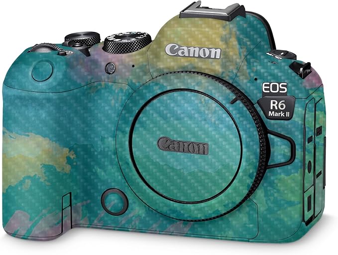 Carbon Fiber Camera Skin Compatible with Canon EOS R6 Mark II Camera (2022) - Watercolor Blue - Premium 3M Vinyl Protective Wrap Decal Cover - Easy to Apply | Crafted in The USA by MightySkins