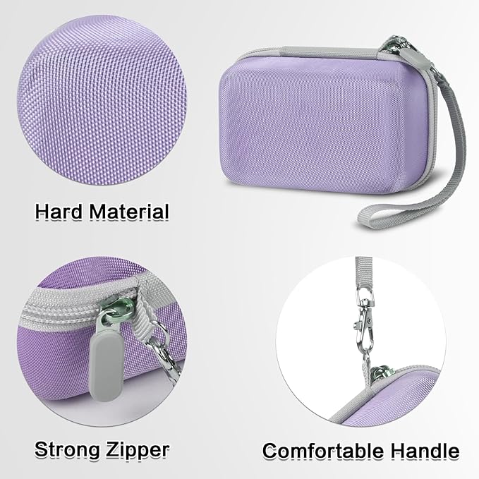 Digital Camera Carrying Case Compatible with Canon PowerShot G7 X Mark II/ G7X Mark III Digital 4K Vlogging Camera/for CAMKORY/for Lecran and More, Compact Small Camera Storage Bag for Kids (Purple)
