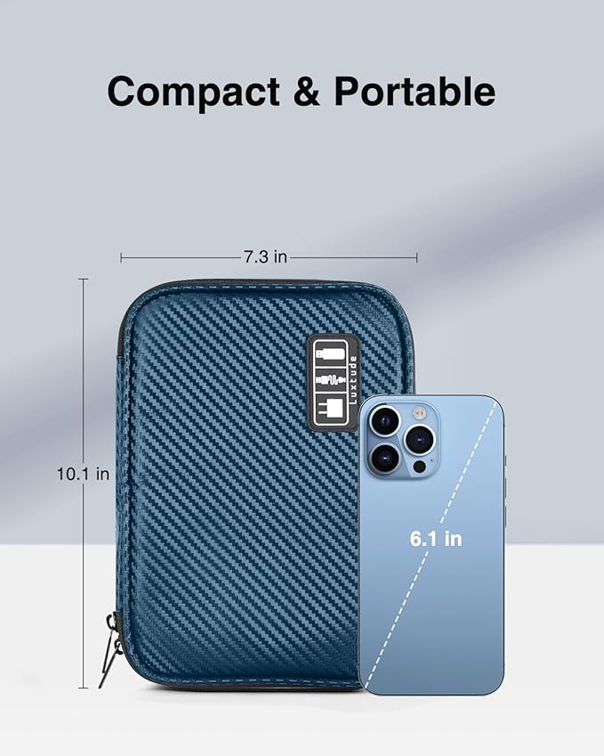 Luxtude Travel Cable Organizer Bag, Cord Organizers Bags, Electronic Organizer Travel Case, Portable Charger Organizer Case, Compact Tech Bags & Wire Pouch, Cable & Cord Storage