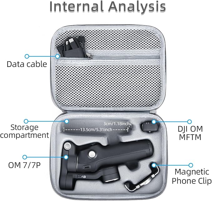 Osmo Mobile 7P Storage Case, Portable Shoudler Bag for DJI OM7/7P Smartphone Gimbal Stabilizer Accessories Oganizer Bag Box for DJI Osmo Mobile 7