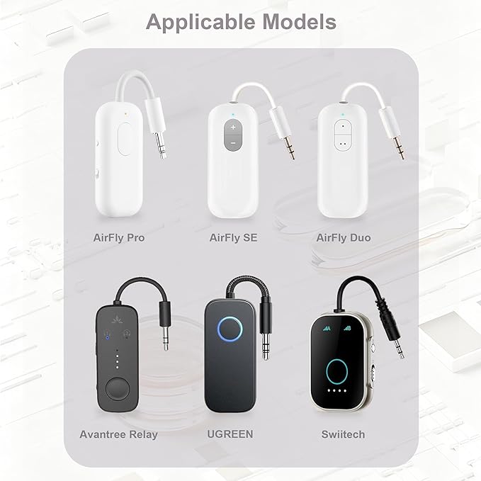 Leayjeen Premium Airplane Bluetooth Adapter Case Compatible with AirFly SE/Pro V2/Pro/Duo, Avantree Relay/1Mii Bluetooth Wireless Transmitter Receiver,for USB Cable,Memory Cards,U Disk-Gray(Case Only)